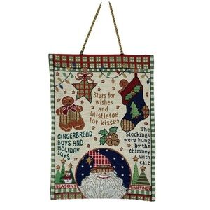 Gingerbread Season’s Greetings Christmas Tapestry Wall Hanging
